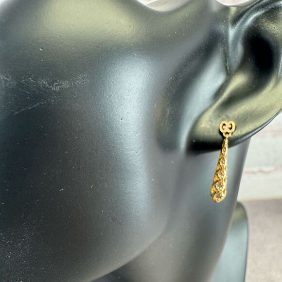 Gucci Diamantissima 18K Yellow Gold Drop Earrings - Picture 3 of 6